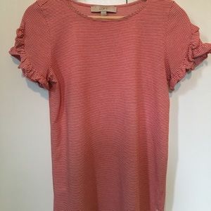 Red and white striped Loft shirt XS